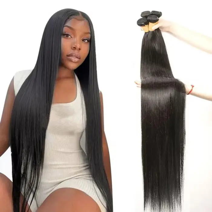 tissage cheveux humain lot en promo Mèches brésiliennes Remy lisses 100% naturelles 28 30 32 34 36 3