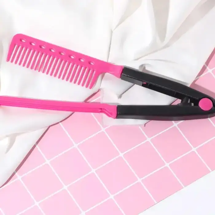 Peigne à cheveux droit en forme de V, 1 pièce/2 pièces, démêlant en plastique, peigne de coiffure pl