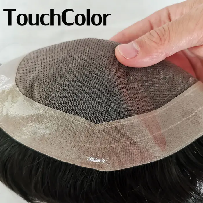 Prothèse capillaire masculine durable en cheveux humains naturels