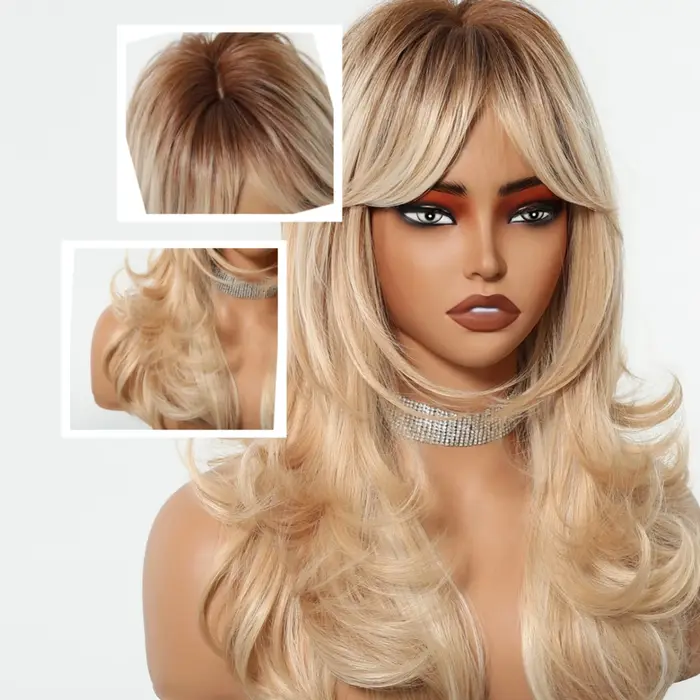 Perruque synthétique mixte Blonde dorée