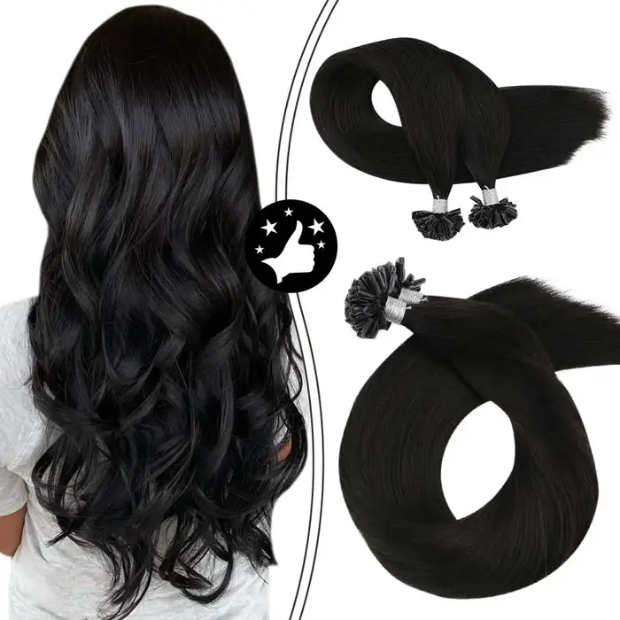 Moresoo U pointe Extensions de cheveux cheveux humains kératine droite blanc blond Fusion chaude 100