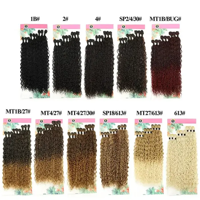 Extensions de cheveux synthétiques bouclés pour femmes, 9 pièces/ensemble, fibres capillaires longues résistantes à la chaleur, tissage pour femme