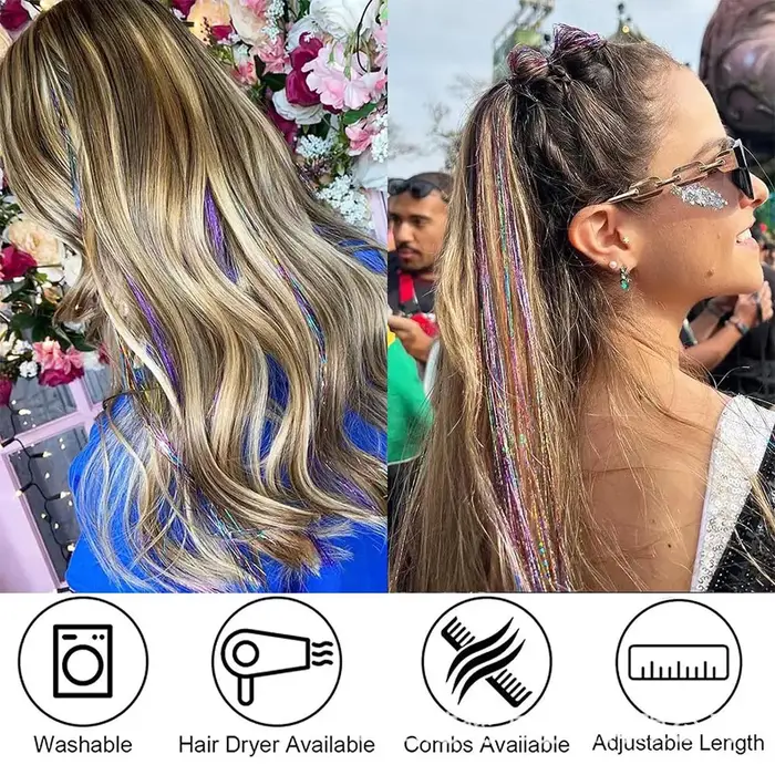 Extensions capillaires synthétiques à paillettes