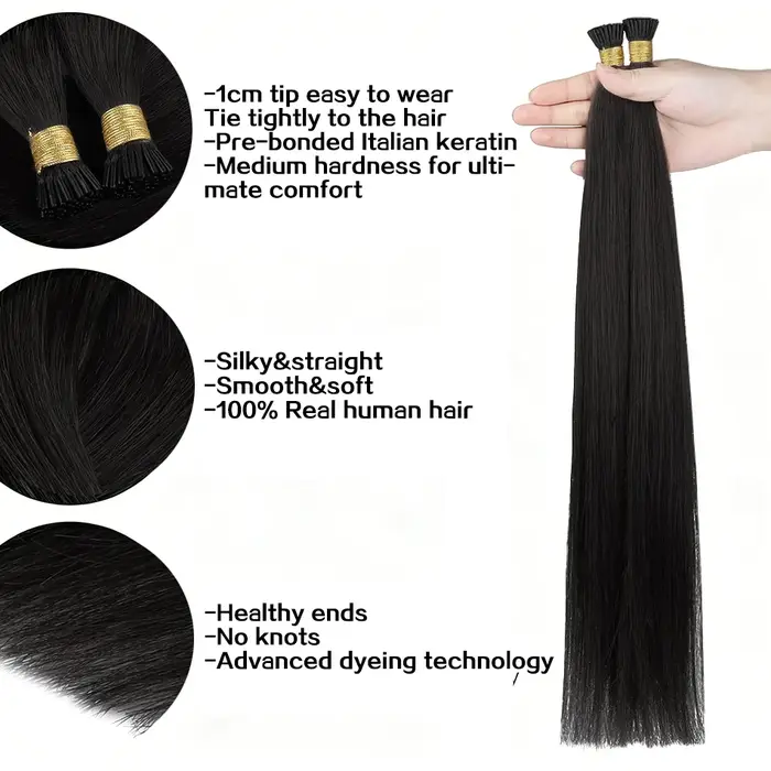 Extensions de cheveux I-Tip de 14 à 28 pouces