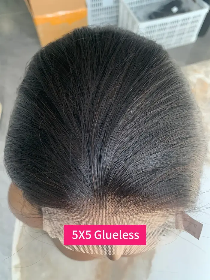 2x6 5x5 perruque sans colle cheveux humains prêt à porter et aller perruques de fermeture de dentell