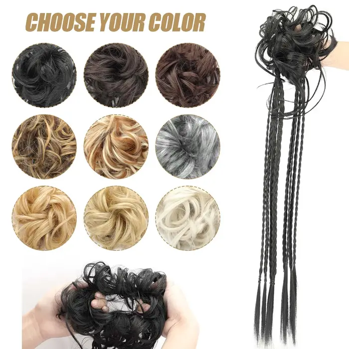 Chignon synthétique désordonné