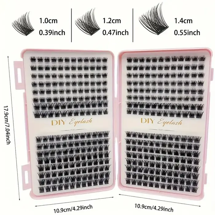 Kit d'extensions de cils 384 pièces