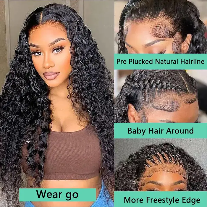 Perruque Brésilienne Ondulée Sans Colle, Cheveux Naturels, Prêt à vitation, 6 Tages, 30 Pouces, Préd