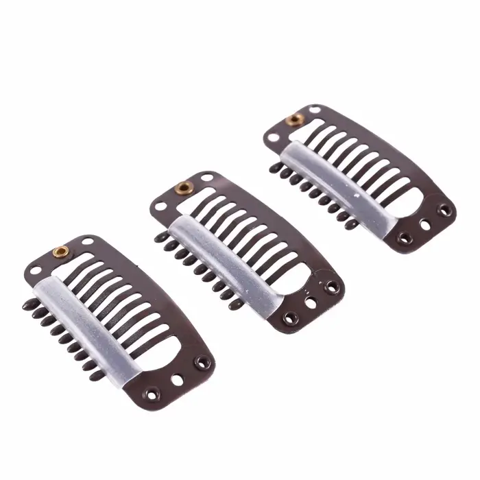 Clips en métal avec dos en silicone pour extensions de cheveux humains