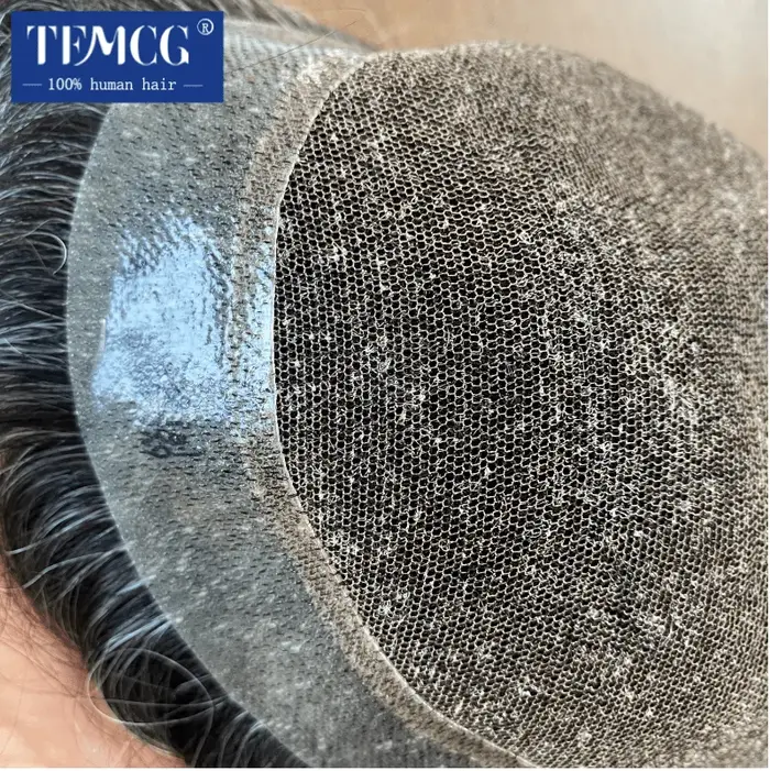 Nouveau Australie toupet hommes perruque dentelle PU Base mâle prothèse de cheveux respirant hommes 