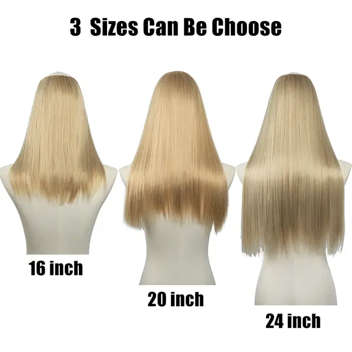 Extension de cheveux à clipser synthétique droite de qualité supérieure pour femme