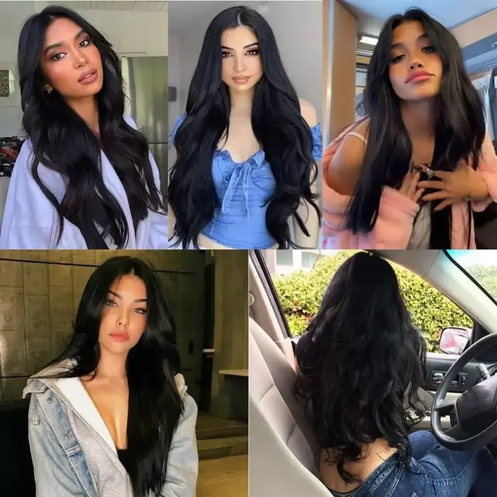 Extensions de cheveux naturels à clipser, 120g, lot de 8 pièces, cheveux vierges 100% humains, noir naturel