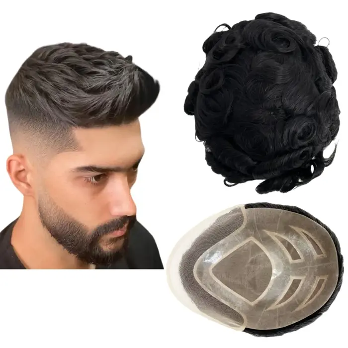 Toupet bouclé pour hommes