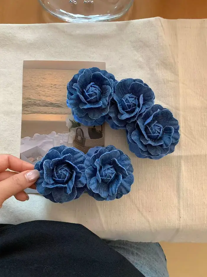 Clip banane en denim bleu rétro haut de gamme