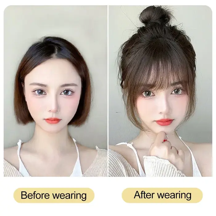 Frange de cheveux humains pince aérienne dans les Extensions