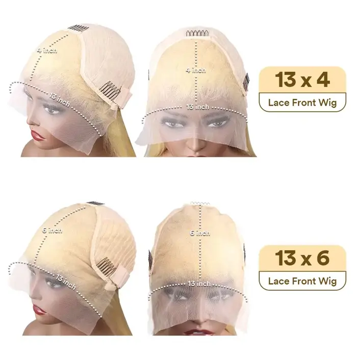Perruque Lace Frontale Blonde 613 Body Wave en Cheveux Humains, Densité 220, Dentelle HD Transparent