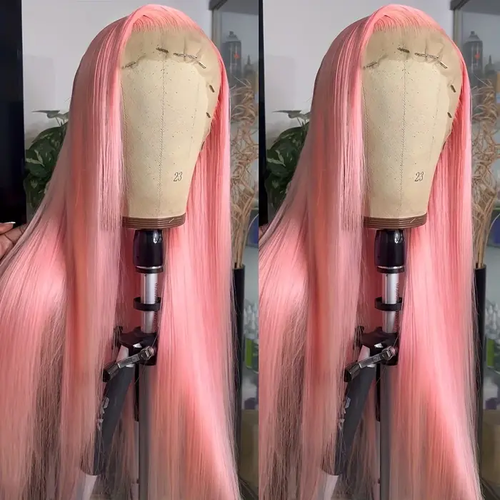 30 36 pouces 13x4 rose dentelle avant perruque cheveux humains 13x6 droite Hd dentelle frontale perr
