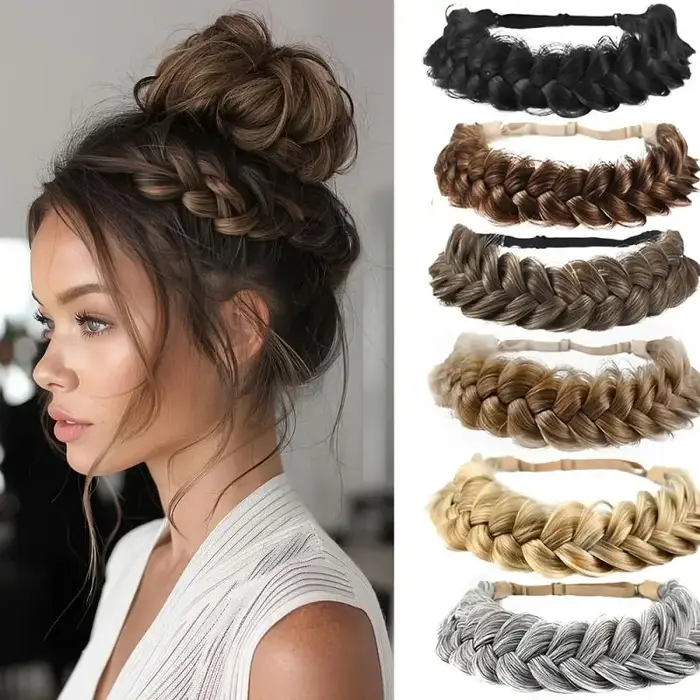 1 pièces synthétique Premium réglable à la main perruque tressée bande élastique cheveux mode tressage