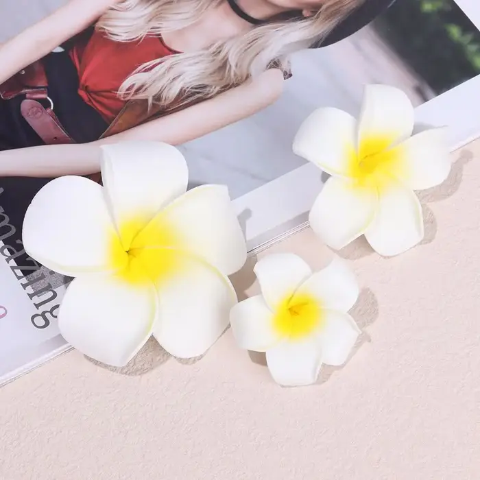 Pince à cheveux fleur blanche pour femmes et filles