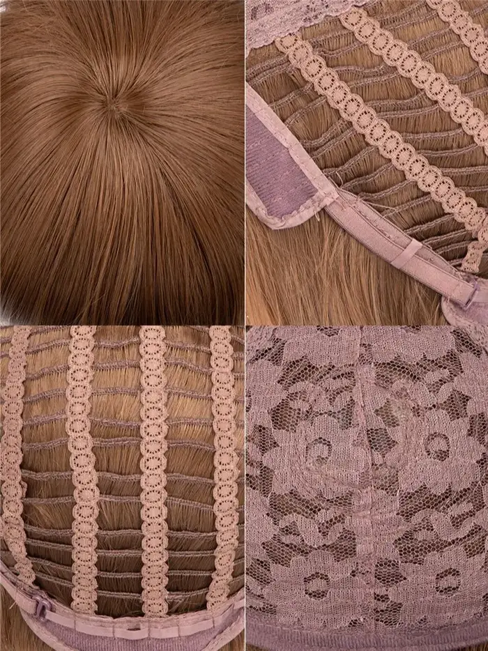 Perruque synthétique courte et lisse à tête de mulet Blonde avec frange, perruque moelleuse de jeu d
