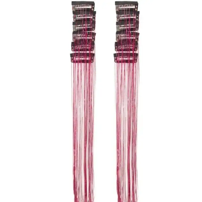 39BD – Extensions capillaires à clips, 12 pièces, Kits guirlandes capillaires en fibres synthétiques