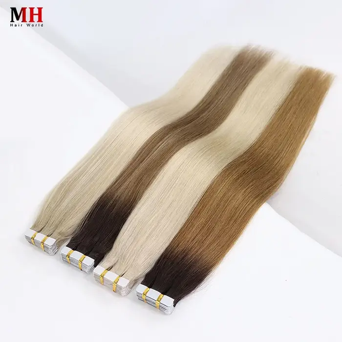 Extensions de bande de cheveux humains blonds