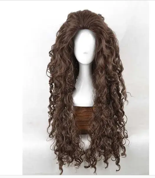 Perruques Synthétiques sulfet Ondulées Brun pour Costume de Cosplay, Film Rick Bellatrix Lestrange,