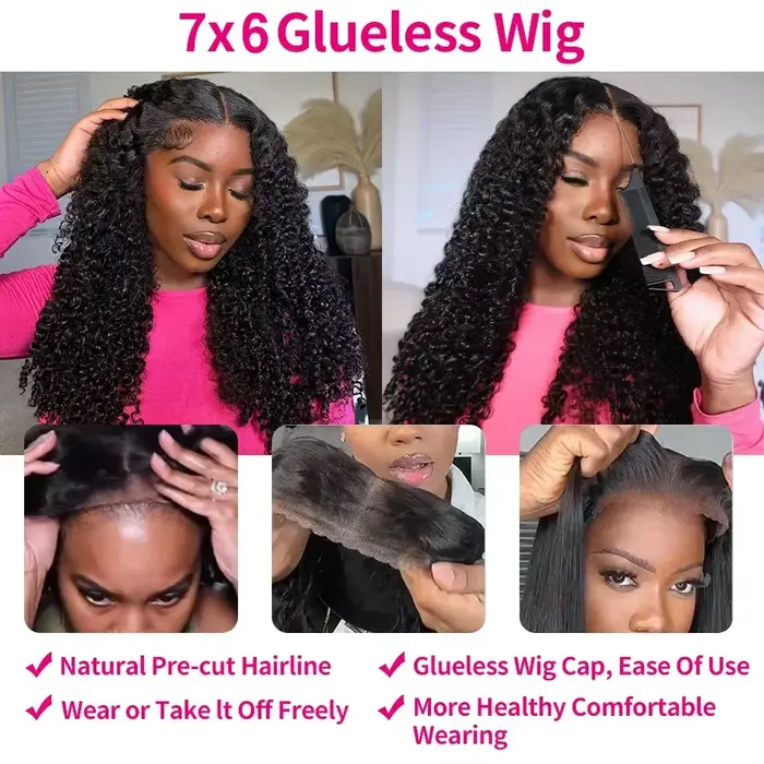 Perruques de cheveux humains ondulés bouclés birmans sans colle, prêtes à porter, mise à niveau de l