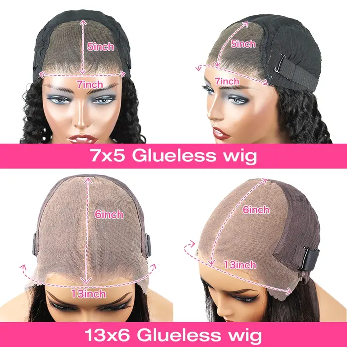250% 13x6 Hd sans colle droite perruques de cheveux humains porter et aller 7x5 dentelle frontale pe