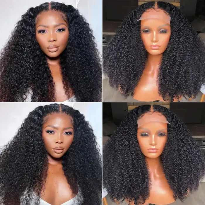 Perruque en cheveux humains bouclés crépus à 300 % de densité pour femmes, cheveux indiens bruts, pe