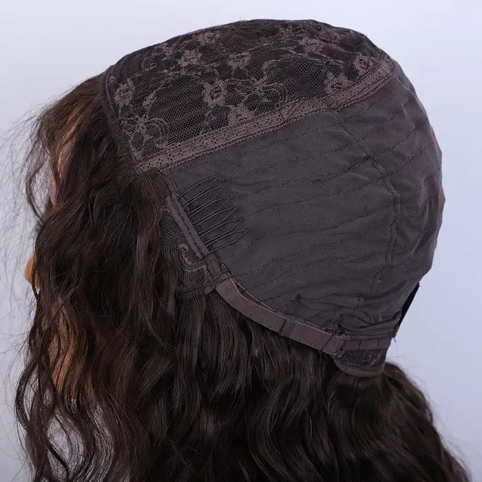 Perle noire courte coupe lutin brun naturel Multi séparation 100% vrais Cheveux humains qualité Perruques