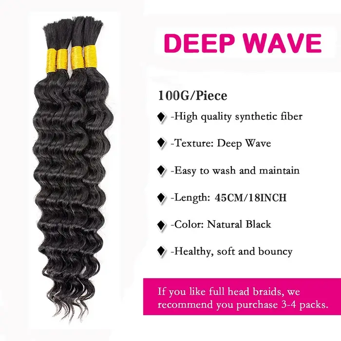 Deep Wave Braiding Hair Tissage Cheveux Humains Meche Tissage Humain Hair Crochet Cheveux Naturels 2