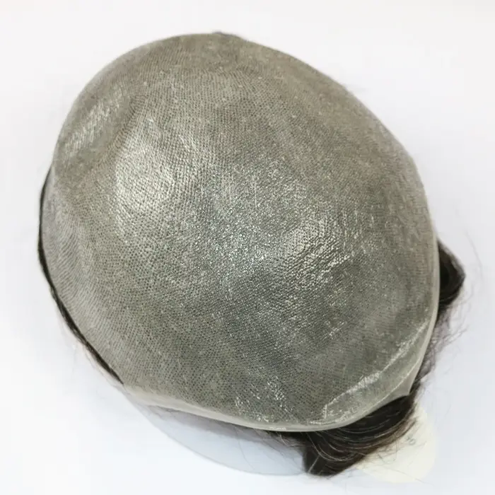 80 densité indétectable 1B65 gris hommes toupet 100% indien cheveux humains hommes perruques Super m