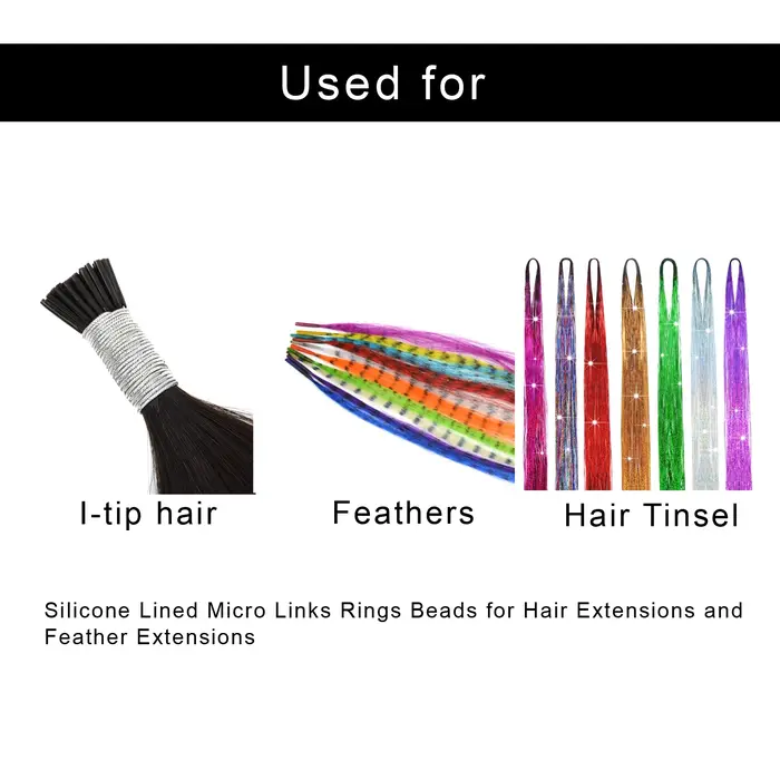 Micro anneaux/perles en Silicone pour Extensions de cheveux