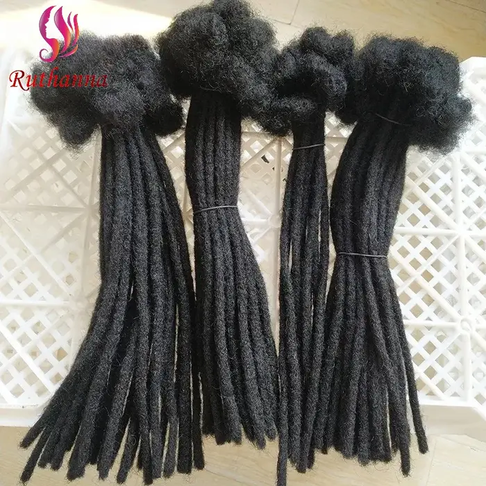 Extensions de dreadlocks faites à la main en cheveux humains 0,2/0,4/0,6/0,8 cm, extensions de dread