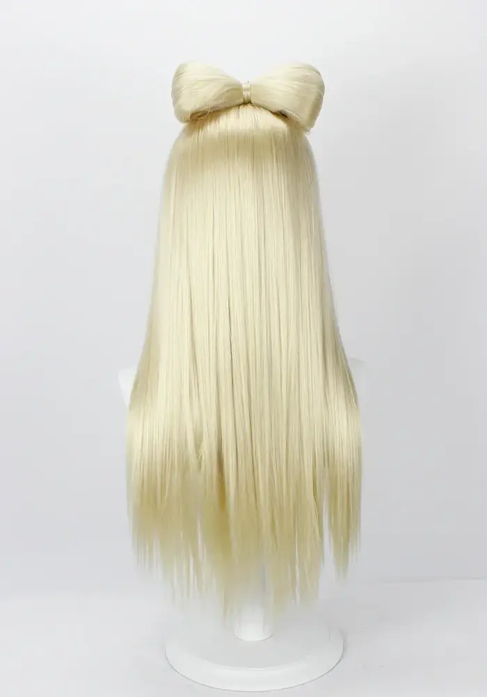 Lady Gaga – perruque blonde lisse et longue avec nœud