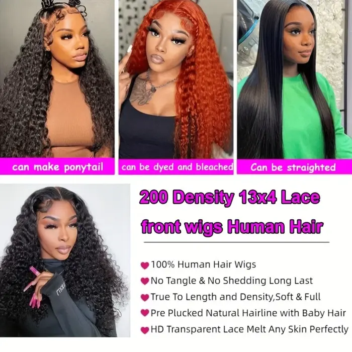 36Inch Curly HD Lace Front Wig 13x4 13x6 HD Lace Frontal Human Hair Deep Water Wave Wig For Women Pr