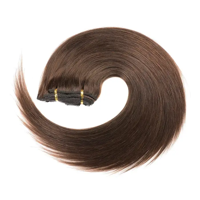 Extensions à clips brun chocolat