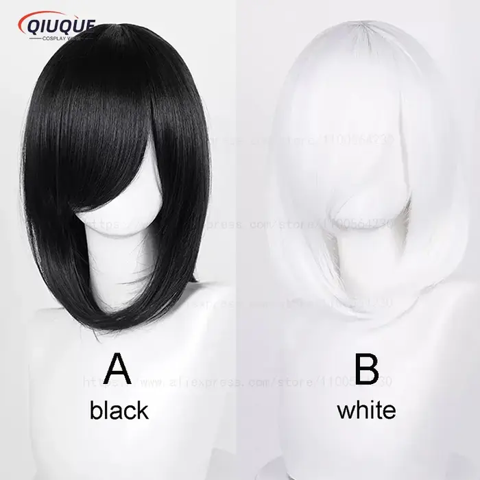 Perruque Anime Cosplay avec frange basique moyenne, cheveux de degré de chaleur, perruques WigCap, n