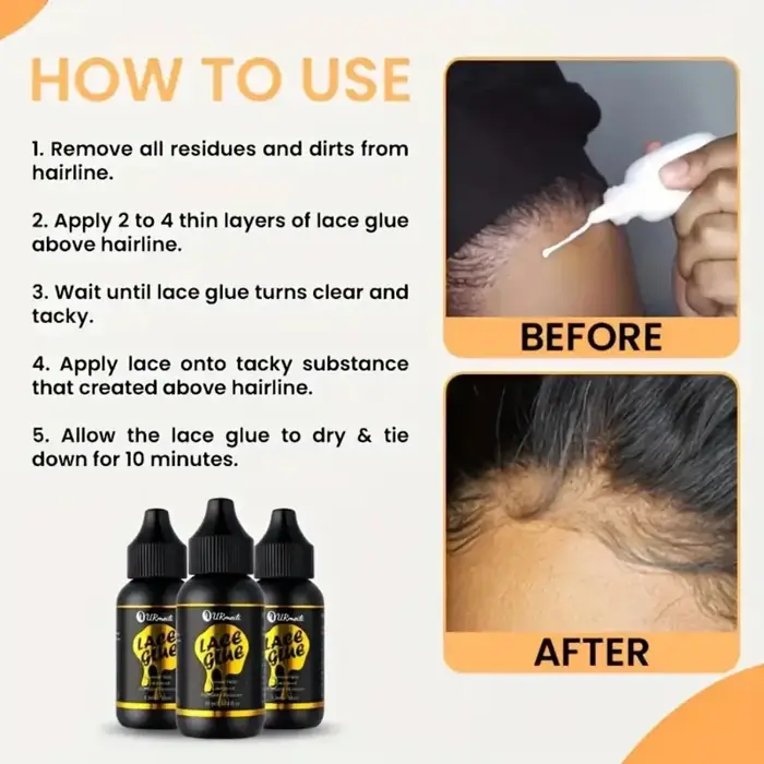 4 pièces accessoire de perruque colle de perruque avant de dentelle, Spray de fusion de liaison de d
