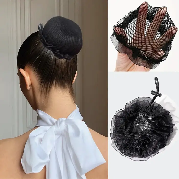 Filet à cheveux élastique en Nylon pour chignon Invisible, réutilisable, adapté aux femmes, chignon 