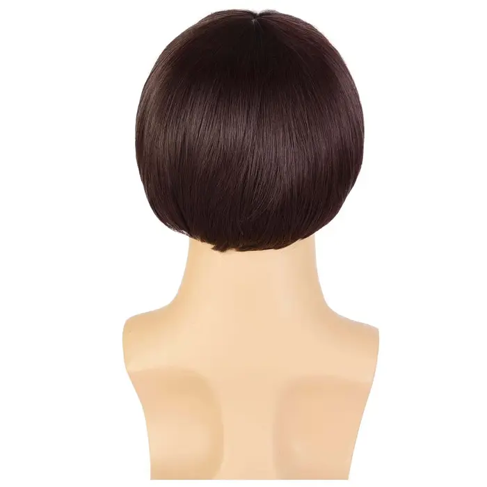 Perruque synthétique courte marron pour hommes