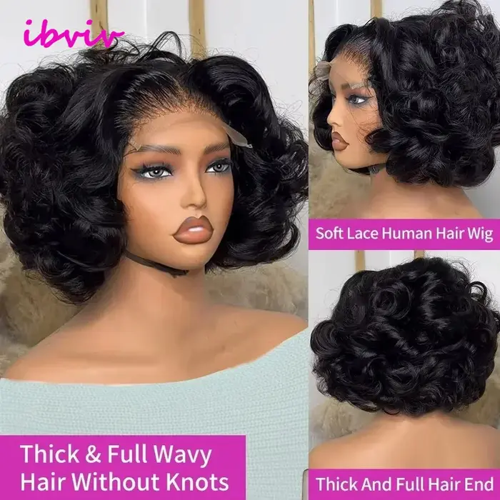 Perruque Lace Front Wig sans colle 100% cheveux humains