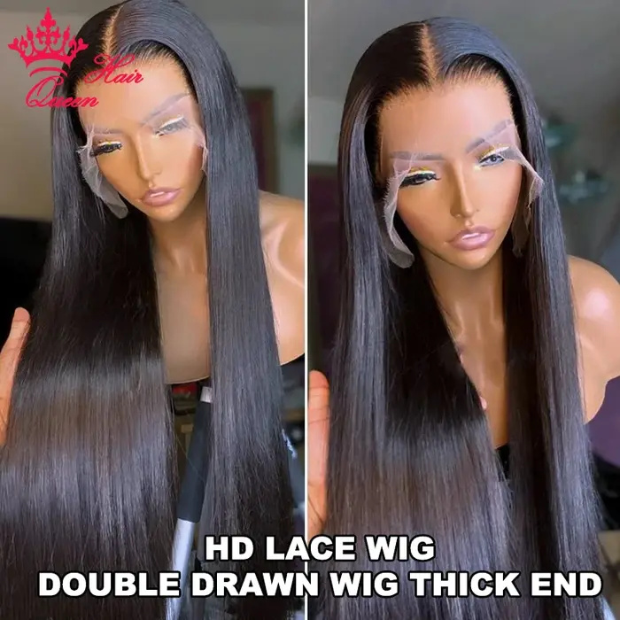 Queen Hair Bone Straight Real HD Lace Double Drawn FULL END Vietnamese Raw Hair Straight Pre Plucked