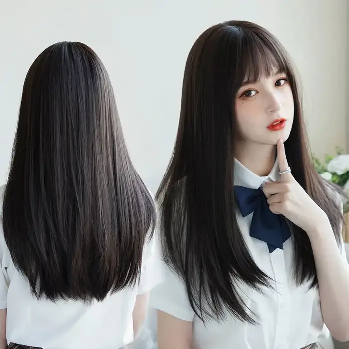 Extensions de cheveux synthétiques coréennes pour filles JK