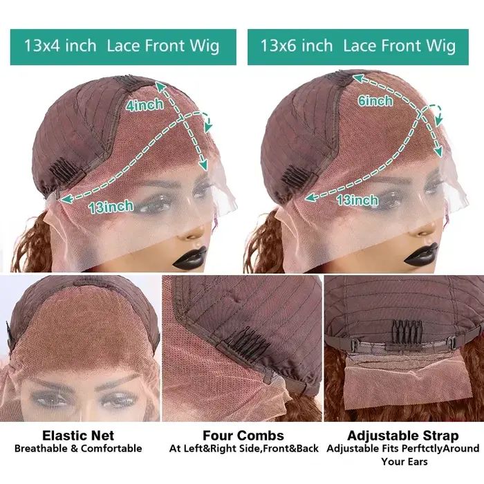 Perruque Lace Frontale 13x4 Body Wave Marron Chocolat HD 220 Densité, Perruques Frontales 13x6 Brési