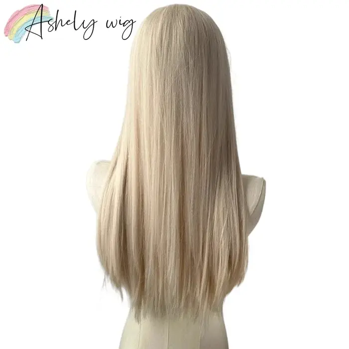 Perruque blonde longue droite pour femme