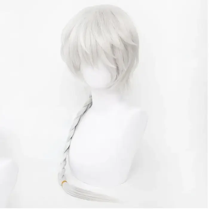 Anime Bungo Stray Dogs saison 4 haute qualité Nikolai Gogol Cosplay perruque longue tresse blanche résistant à la chaleur perruques synthétiques