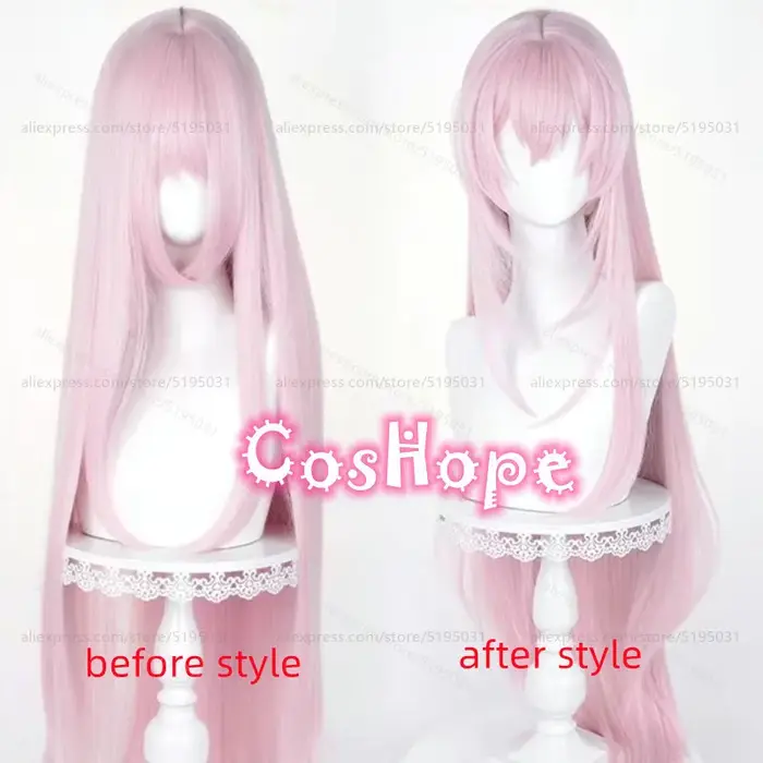 Luka Cosplay perruque 100 cm longue droite rose