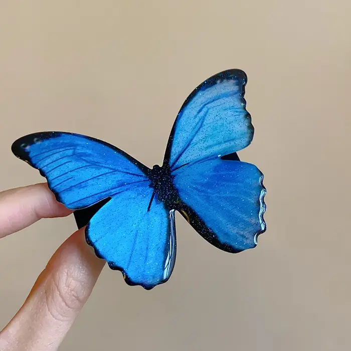 Pinces à cheveux papillon bleu Vintage pour femmes et filles